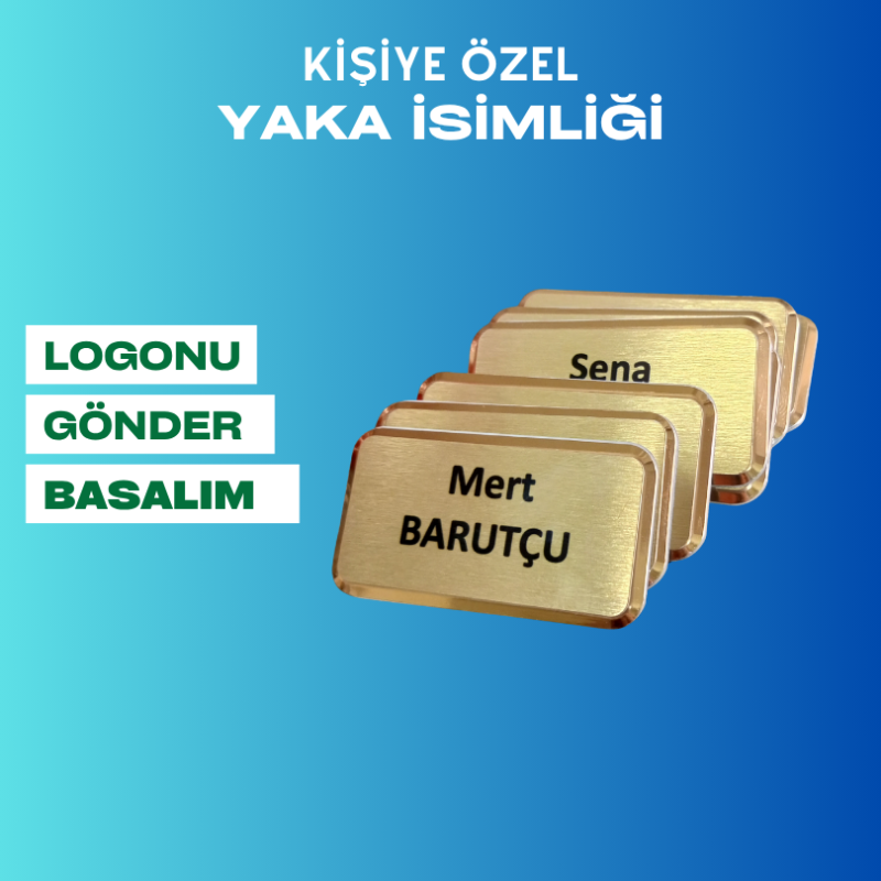 Dikdörtgen Model Yaka İsimliği 10 Adet